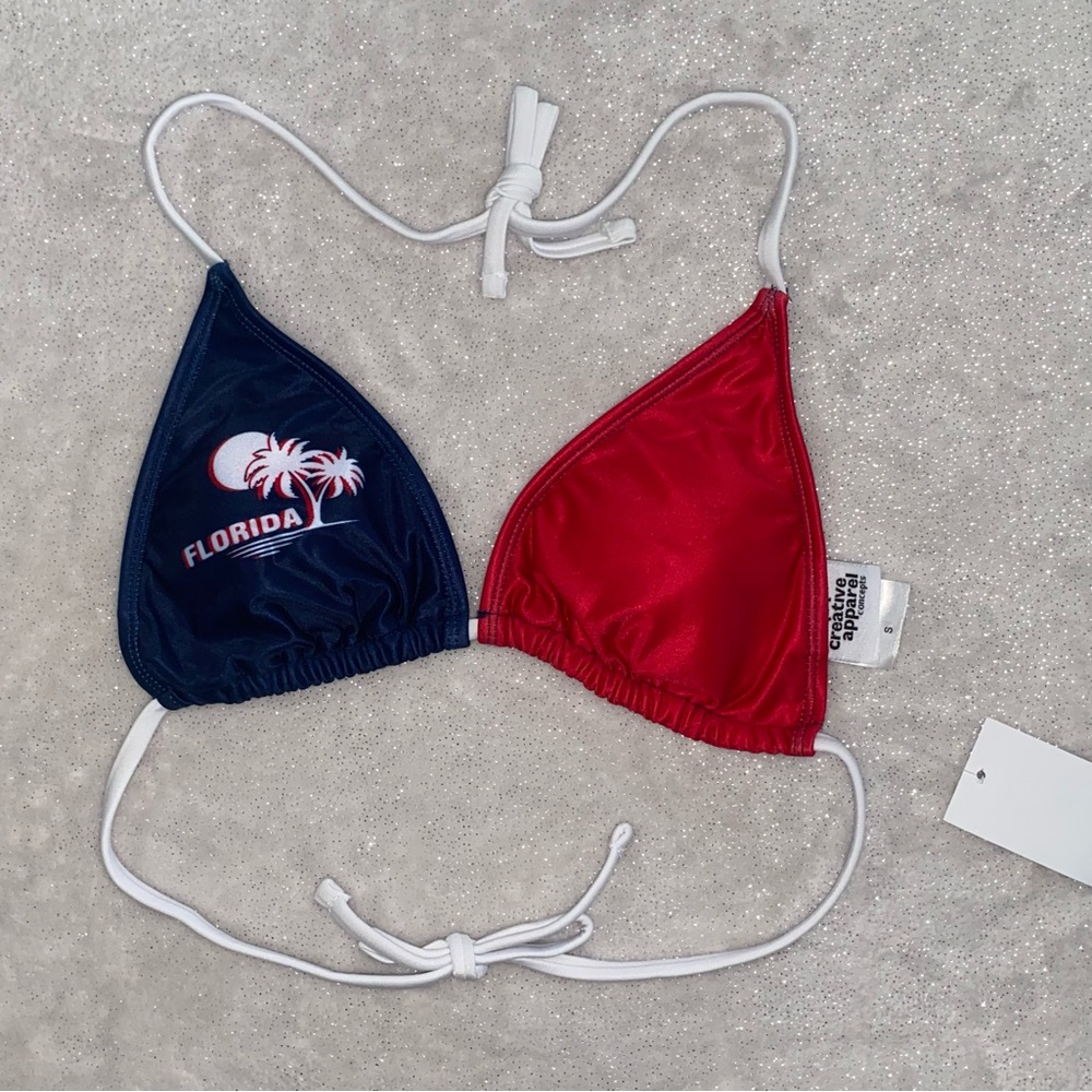 NWT Red White & Navy Blue Florida Bikini Top